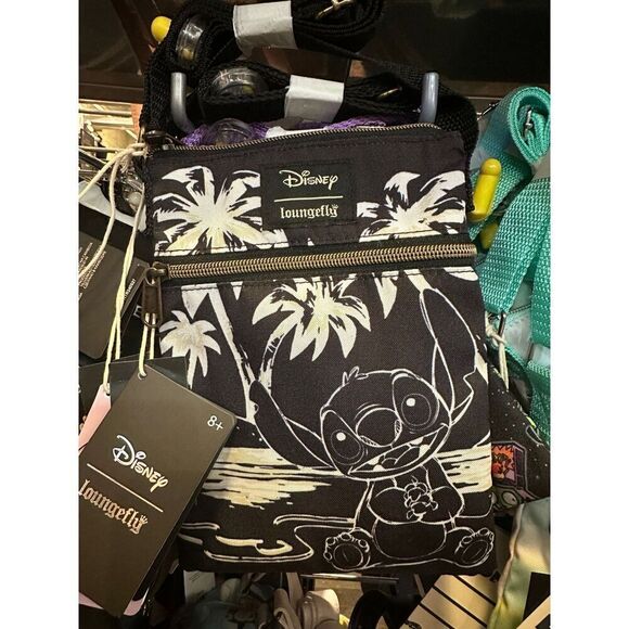 Loungefly Disney Stitch Black & White Passport Crossbody Bag